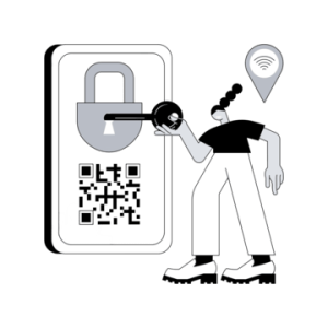 Illustration of a CCTV setup showing camera types and monitoring devices