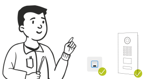 Illustration of a CCTV setup showing camera types and monitoring devices