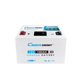 CWORTH ENERGY 1.3kWh LiFePO4 Lithium Battery 12V 100Ah for Solar and Off-Grid Power Systems